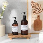 Small Wood Tray Pedestal Stand Farmhouse Bathroom Decor Decorative Wooden Riser Kitchen Soap Dish Holder for Vanity, Counter, Sink, Brown