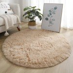 Ultra Soft Plush Round Rug Mat - Fluffy White Carpet for Living Room, Home Decor and Bedroomr, Bedroom and Kids Room