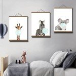 Solid Teak Wood Magnetic Poster Hangers Wall Photo Frame Scroll Canvas Paintings Frames for Picture DIY Wall Art Home Decoration