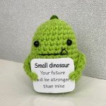Funny Crochet Positive Energy Shark Doll with Card Home Room Decoration Handmade Knitted Flower Bee Ornament Christmas Gifts