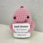 Funny Crochet Positive Energy Shark Doll with Card Home Room Decoration Handmade Knitted Flower Bee Ornament Christmas Gifts