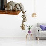 3 Pcs/set Cute Elephant Hug Baby Doll Resin Handicraft Decoration Home Decor Gift Decorative Figurines Miniatures Accessories
