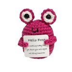 Funny Crochet Positive Energy Shark Doll with Card Home Room Decoration Handmade Knitted Flower Bee Ornament Christmas Gifts
