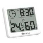 Digital Desk Wall Clock with Temperature Humidity Large Display  Battery Operated clock for Home Kitchen Office Desk Decorations