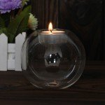 European Style Round Glass Candle Holder Christmas Halloween Dining Table Candlesticks Wedding Party Centerpieces Decorations