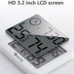 Digital Desk Wall Clock with Temperature Humidity Large Display  Battery Operated clock for Home Kitchen Office Desk Decorations