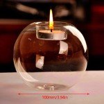 European Style Round Glass Candle Holder Christmas Halloween Dining Table Candlesticks Wedding Party Centerpieces Decorations