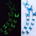 12 Pcs 3D Luminous Butterfly Creative Wall Stickers DIY Wall Stickers Modern Wall Art Home Decoration DIY Gifts
