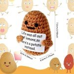 Knitted Cucumber Potato Handmade Emotional With Card Home Crochet Decoration Funny Knitting Gift Support Pickled Cucumber Gift
