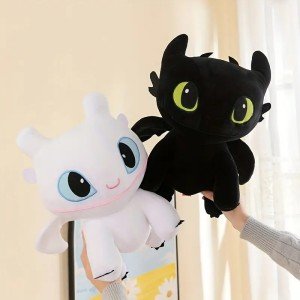 Cute Toothless Stuffed Cushion Light Fury Dragon Plush Cushion Bionicle Night Furia Throw Pillow Sofa Accessories Home Decor