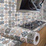 European Style Oil-proof 40cm Self-adhesive Wall Stickers Home Decoration Wallpaper Floor PVC DIY Bathroom Tiles Big Roll Decor