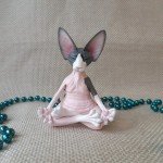Meditation Yoga Happy Cat Whimsical Buddha Sphinx Figurine Art Decor Sculpture Outdoor Garden Statue Home Decoration Crafts