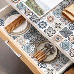 European Style Oil-proof 40cm Self-adhesive Wall Stickers Home Decoration Wallpaper Floor PVC DIY Bathroom Tiles Big Roll Decor