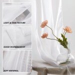 White Sheer Tulle Curtains Chiffon Drapes for Living Room Lightweight & Airy Gauzy Window Treatments for Bedroom Decoration