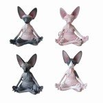 Meditation Yoga Happy Cat Whimsical Buddha Sphinx Figurine Art Decor Sculpture Outdoor Garden Statue Home Decoration Crafts
