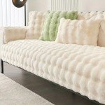 Thicken Imitation Rabbit Fur Plush Sofa Slipcover Non-slip  Soft Sofa Towel Couch Cushion For Living Room Modern Home Decor