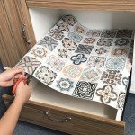 European Style Oil-proof 40cm Self-adhesive Wall Stickers Home Decoration Wallpaper Floor PVC DIY Bathroom Tiles Big Roll Decor