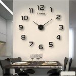 2023 Modern Design Large Wall Clock 3D DIY Quartz Clocks Fashion Watches Acrylic Mirror Stickers Living Room Home Decor Horloge
