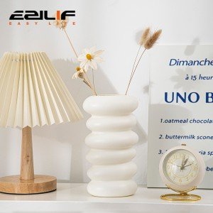 1PC Plastic Spiral White Vase Nordic Creative Flower Arrangement Container For Kitchen Living Bedroom Home Decoration Ornament