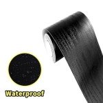 10M Black Wood Grain Removable PVC Waterproof Border Wall Decor Removable Self Adhesive Kitchen Bathroom Tiles Sticker Wallpaper 4.2x390