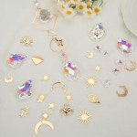 HYBEADS DIY Suncatchers, 400 pcs Sun Catchers Making Supplies Kit Art and Crafts for Adults Prism Hanging Decorative Suncatcher with Crystals Rainbow Maker for Indoor Windows Office Home Decor