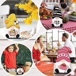 Blulu Interchangeable Wooden Gnome Decor DIY Holiday Spring Easter Summer Day Seasonal Tiered Tray Decoration with Magnet Gnomes Pieces Welcome Sign for Decorations(Cute)