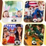 Blulu Interchangeable Wooden Gnome Decor DIY Holiday Spring Easter Summer Day Seasonal Tiered Tray Decoration with Magnet Gnomes Pieces Welcome Sign for Decorations(Cute)