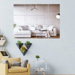 12" x 12" Acrylic Flexible Mirror Sheets, 12 Pack Self-Adhesive Mirror Tiles, Square Cuttable Wall Stickers, Non-Glass, Safety Reflective for DIY Craft Home Wall Decor