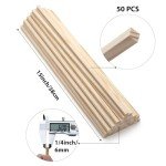 1/4" x 15"Square Wooden Dowel Rods, 50PCS Small Square Wooden Dowels Unfinished Wood Craft Sticks Hardwood Pieces Wooden Strips for Arts and DIYers, DIY Projects Home Decor Woodworking