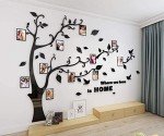 3D Tree Wall Stickers - DIY Photo Frame Tree Wall Decal Family Photo Frame Sticker Murals Wall Decor Living Room Bedroom TV Background Home Decorations (M:83 * 59in,Black Right)