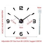 FASHION in THE CITY 3D DIY Wall Clock Creative Design Mirror Surface Wall Decorative Sticker Watches (Black)