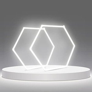 12-Pack LED Hexagon Garage Light: 12700LM Car Detailing Shop Light, DIY Splicing Ceiling & Wall Decor Lights, for Workshop Basement Gym Warehouse Bar Gaming Room (12-Packs)