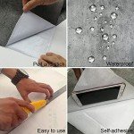 Concrete Peel Stick Grey Countertop Contact Paper Gray Cement Industrial Wall Paper [Thicken] Matte 3D Textured Self Adhesive Waterproof Wallpaper for Office Store Restaurant DIY Home Decor Paper