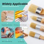 Mister Rui Chalk Paint Brush, 4 pcs Wax Paint Brush Set, Wax Brushes for Waxing and Stenciling, Natural Bristles Round Paint Brushes, Ideal for DIY Home Decor, Art Crafts