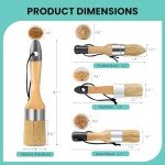 Mister Rui Chalk Paint Brush, 4 pcs Wax Paint Brush Set, Wax Brushes for Waxing and Stenciling, Natural Bristles Round Paint Brushes, Ideal for DIY Home Decor, Art Crafts