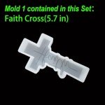 Fuehbur (More Styles Optional) Faith and Blessed Cross 2 Pack Pendant Silicone Scented Epoxy Resin Mould for DIY Home Decor Gifts Making, 2PCS