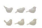 Set of 6 White Ceramic Birds