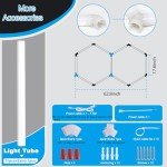 12-Pack LED Hexagon Garage Light: 12700LM Car Detailing Shop Light, DIY Splicing Ceiling & Wall Decor Lights, for Workshop Basement Gym Warehouse Bar Gaming Room (12-Packs)