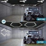 12-Pack LED Hexagon Garage Light: 12700LM Car Detailing Shop Light, DIY Splicing Ceiling & Wall Decor Lights, for Workshop Basement Gym Warehouse Bar Gaming Room (12-Packs)