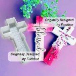 Fuehbur (More Styles Optional) Faith and Blessed Cross 2 Pack Pendant Silicone Scented Epoxy Resin Mould for DIY Home Decor Gifts Making, 2PCS
