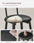 Rustic Brown Bar Stools Set with Backrest