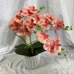 2 Branch butterfly orchid With Leaf Artificial Flower Real Touch Fake Flower Wedding decoration Props Home Tabel Interior Decory