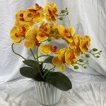2 Branch butterfly orchid With Leaf Artificial Flower Real Touch Fake Flower Wedding decoration Props Home Tabel Interior Decory