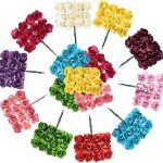 144pcs ArtificialFlowers simulation paper Rose Outdoor courtyard UV protection Garden Wedding Home Diy gift Candy Box Decoration