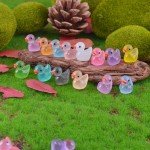 50/100PCS Luminous Mini Ducks Moss Microlandscape Miniature Duck Figurines Fairy Garden Accessories Home Decor Glow in The Dark