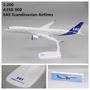 2025 New 1/200 Scale A350-900 SAS Airline Airways Aircraft Assembly Plane With Base Model Airplanes Toy Collection Gifts Fans