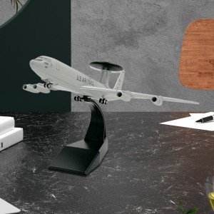 Diecast Model 1/200 Scale USA E-3 Airplane, Aircraft Display, Collection Fighter Ornament for Cafes Desktop Decoration