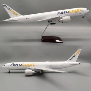 1:157 Scale 47cm Large 777 Aircraft Model B777-200 AeroLogic Boeing B777 Aircraft Model Diecast Aircraft with LED Lights