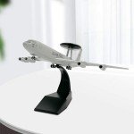 Diecast Model 1/200 Scale USA E-3 Airplane, Aircraft Display, Collection Fighter Ornament for Cafes Desktop Decoration