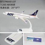 1:200 Scale B737 MAX8 B737 LOT POLISH Airlines ABS Plastic Airplane Model Toys Aircraft Plane Model Toy Assembly Resin